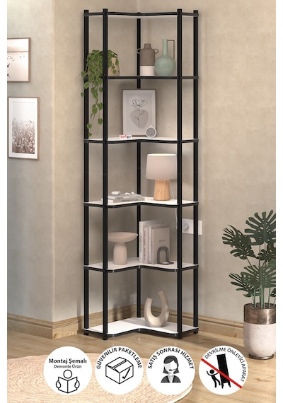 6 Raflı Kitaplık Dekoratif Kitaplık Metal Kitaplık Ofis Kitaplığı Aksesuar Rafı Sardes Beyaz Beyaz 6 Raflı Kitaplık Dekoratif Kitaplık Metal Kitaplık Ofis Kitaplığı Aksesuar Rafı Sardes Beyaz Beyaz
