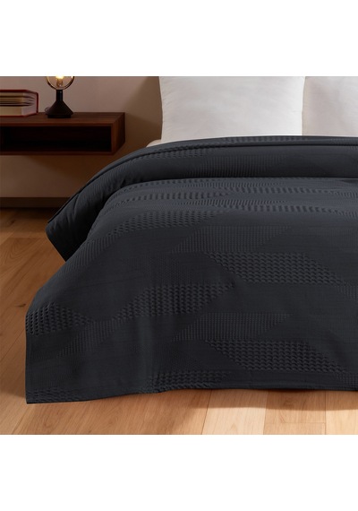 Maxstyle Spring %100 Pamuk Tek Kişilik Pike Antrasit 180x230 Cm Renkli