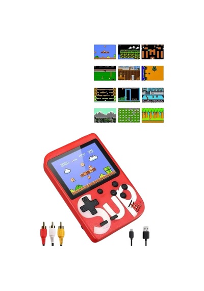 Nostalji Oyunlu Mini Atari Gamebox 400 Oyunlu El Atarisi Mh-hs8868-6725 Kırmızı
