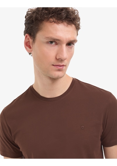 Pierre Cardin Erkek Koyu Kahverengi Tişört Basic 50325307-vr084