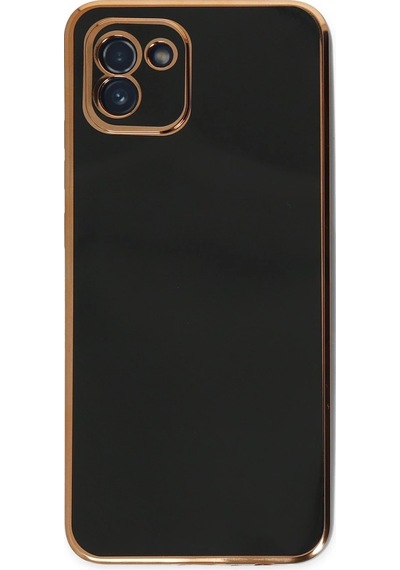 Gld-spt- Newface Samsung Uyumlu Galaxy A03 Kılıf Volet Silikon - Siyah