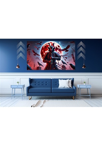 Ti-play Kanlı Ay Nöbet 60x90cm Modern Samuray Pvc Çerçevesiz Tablo