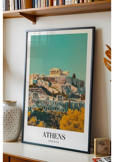 Athens Greece Vintage Seyahat Posteri Çerçeveli Tablo - Premium Antik Yunan Temalı Elit Duvar Dekoru Siyah Athens Greece Vintage Seyahat Posteri Çerçeveli Tablo - Premium Antik Yunan Temalı Elit Duvar Dekoru Siyah