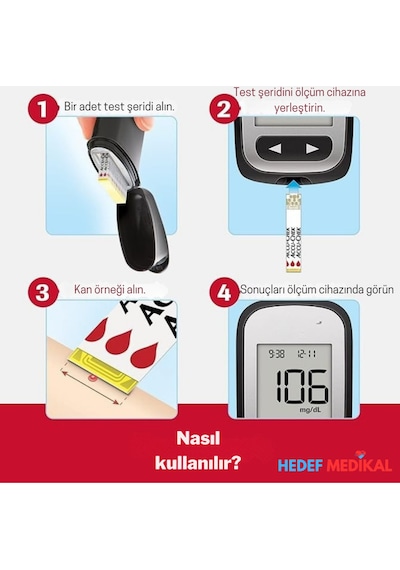 Glukometre Seti Ölçüm Cihazı + Delme Kalemi + 50 Test Strip