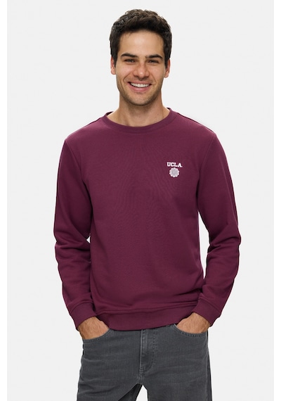 UCLA Valley Bordo Bisiklet Yaka Pamuklu Baskılı Standard Fit Erkek Sweatshirt