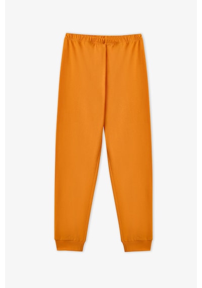 Penti Kız Çocuk Turuncu Dont Worry Pamuklu Uzun Kollu 2li Pijama Takımı Rg43
