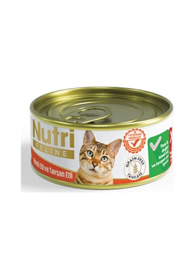 Nutri Feline Hindi ve Tavşan Etli Yetişkin Kedi Maması 85 G