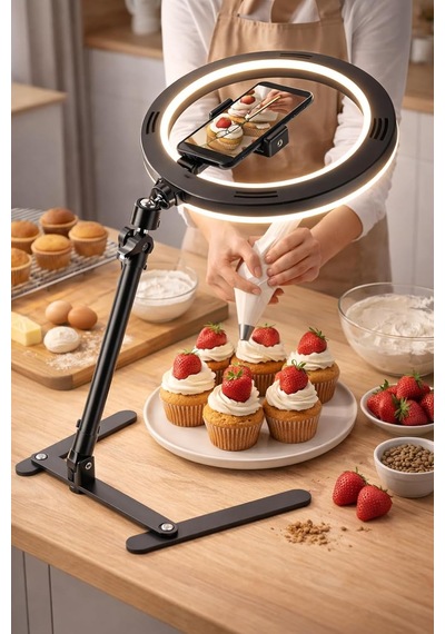 Lexroo 10" Masaüstü Ring Light Çekim Standı Standart