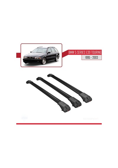 Bmw 5 Serisi E39 Tourıng 1995-2003 Arası İle Uyumlu Ace-1 Ara Atkı Tavan Barı Siyah 3 Adet Bar