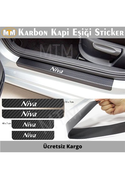 Lada Niva Karbon Kapı Eşiği Sticker (4 Adet)