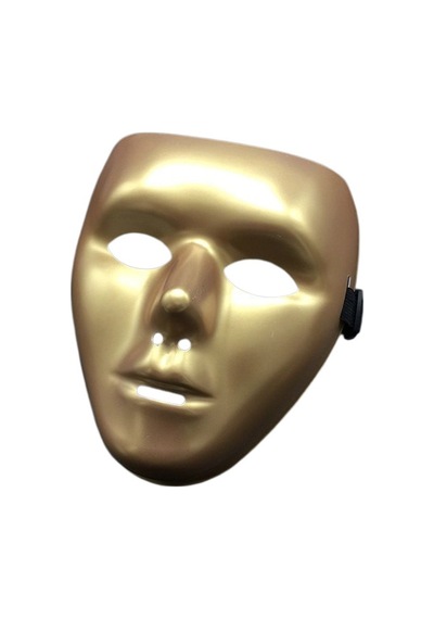 Schulzz Tam Yüz Mat Altın PVC Cosplay Maske