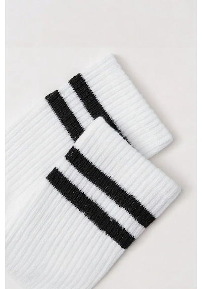 Hitit Socks Unisex 5 Çift Premium Kalite Yüksek Pamuklu Kolej Çorap Beyaz