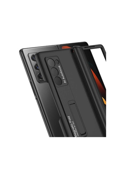 Samsung Uyumlu Galaxy Z Fold 2 Kılıf M-Magnet Standlı Kılıf Siyah