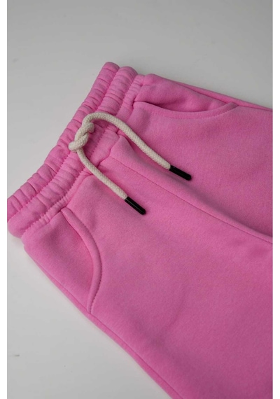 Heyadventure Kız Çocuk Jogger Eşofman Altı 3 İplik Şardonlu Cepli Paçası Lastikli Pembe