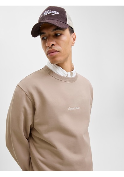 Jack & Jones Norrebro Erkek Bej Sweatshirt 12282893-mme Krem