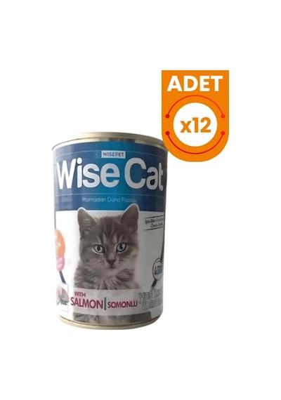 Wise Cat Somonlu Yetişkin Konserve Kedi Maması 12 Adet 400 Gr