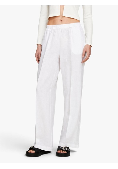 Sisley %100 Keten Beli Büzgülü Önü Pileli Geniş Paça Pantolon Kadın Beyaz Pantolon - 324p4aghlf03u Sisley %100 Keten Beli Büzgülü Önü Pileli Geniş Paça Pantolon Kadın Beyaz Pantolon - 324p4aghlf03u
