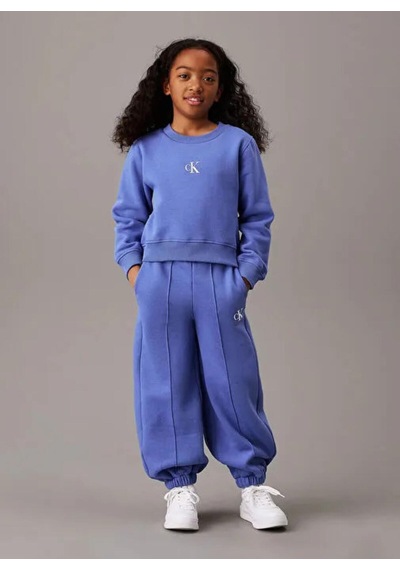 Calvin Klein Ck Logo Fleece Jogge, C6d Mavi Kız Çocuk Eşofman Altı
