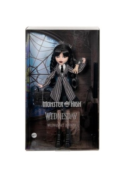 Üniforması İle Wednesday Addams Figürü Ve El Figürü Açık Mavi
