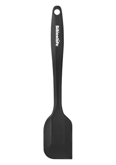 Silicolife Büyük Ve Küçük Spatula Seti, Isıya Dayanıklı Yanmaz Yapışmaz Silikon Spatula 2 Li Set Siyah