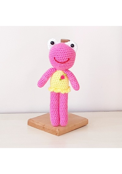 Amigurumi Örgü Oyuncak Kurbağa Kız