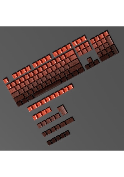 Mekanik Klavye Pbt Çift Baskı Keycap Seti Çizgi Desenli 137 Tuşlu Siyah - Kırmızı Tuş Takımı