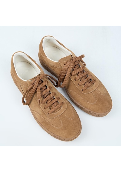 Krahe Palminteri Erkek Hakiki Deri Bağcıklı Kum Sneakers