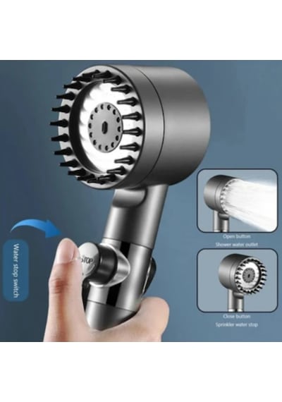 Mucit Home 3 Fonksiyonlu Start Stop Tuşlu Filtreli Basınçlı Masaj Etkili Duş Başlığı Renkli
