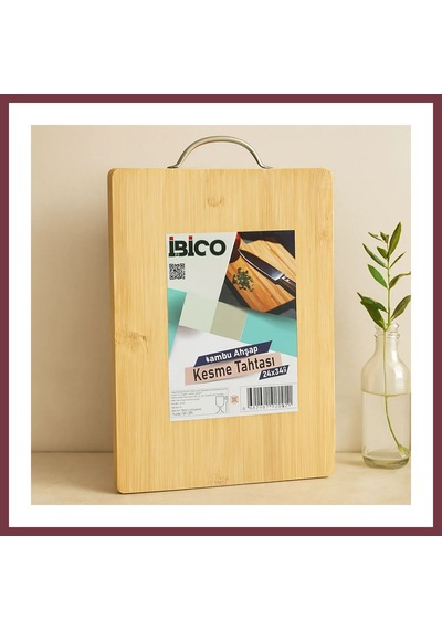 Storeşahin Bambu Kesme Panosu 24x34x1.7 Cm - Metal Kulplu Shn0720