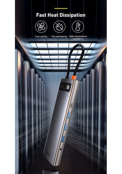 Baseus Metal Gleam 11in1 Multifonksiyonel Type-C Hub Dock Station