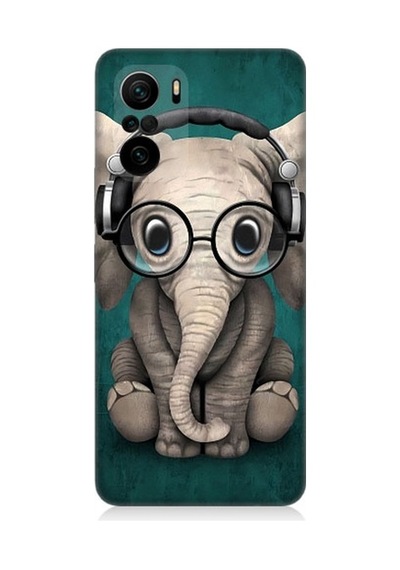 Xiaomi Poco F3 Uyumlu Dahi Yavru Fil Desenli Silikon Kılıf