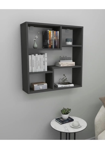 Reyo Enda Home Myra09 5 Bölmeli Modern Duvar Rafı, Mutfak Rafı Antrasit Diğer
