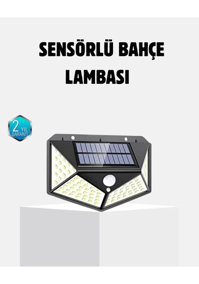Güneş Enerjili 100 Led Dış Mekan Lamba Hareket Sensörlü, Uzun Süreli Şarj Solar Aydınlatma Standart