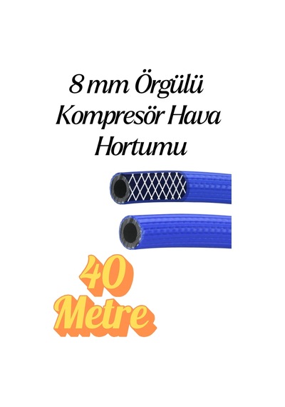 40 Metre Kompresör Hava Hortumu 8 Mm Termo Hortum Mavi Thermo Hortum Basınca Dayanıklı Hortum