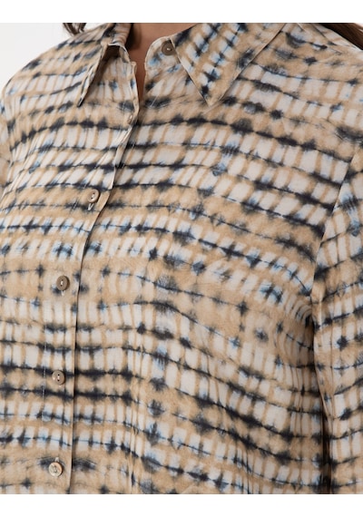 Pierre Cardin Kadın Bej Gömlek Desenli 50301111-vr011 Bej