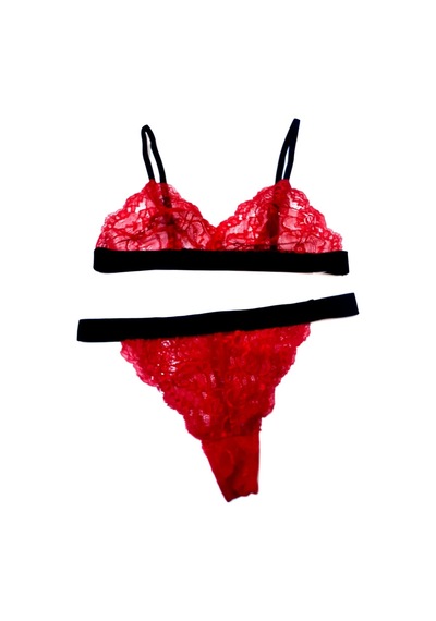 Deep Secret Kırmızı Full Dantel Bralet Takım 001