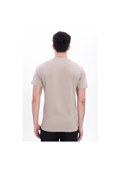 Freemen Erkek/unisex Bisiklet Yaka Basic Tişört %100 Pamuk-371 Bej