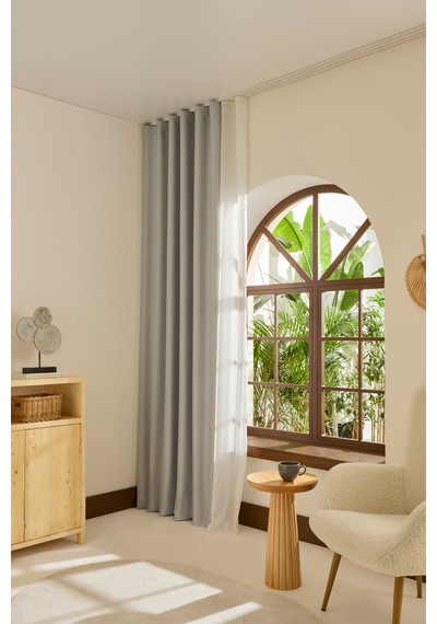 Kaşmir Home Harper Star Blackout Açık Gri Perde 150x270 Cm Açık Gri