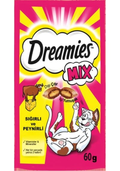 Dreamies Mix Sığır Etli ve Peynirli Kedi Ödül Bisküvisi 12 x 60 G