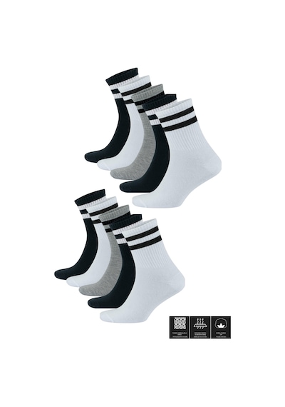 Kral Socks Kadın Erkek Düz Çizgili 10 Çift Çeyrek Soket Tenis Model Pamuklu Terletmez Çorap Seti Asorti