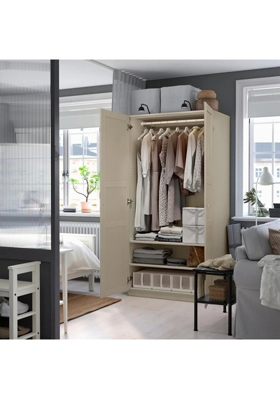 Ikea Gri Modern Kapaklı Gardırop Gri-bej