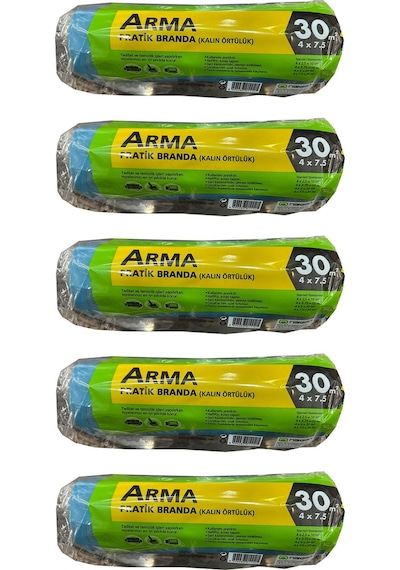 Arma Naylon Tadilat Boya Koruyucu Örtü Poşet Kalın Pratik Branda - 4x7.5 Metre - 30 M2 - 5 Paket