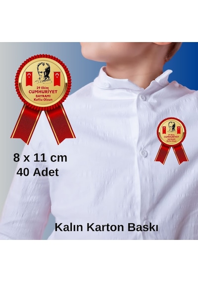 29 Ekim Cumhuriyet Bayramı Yaka Kartı 01 40lı Paket 7