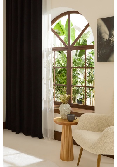 Kaşmir Home Holly Ada Fon Perde Koyu Siyah 150x270 Cm Siyah