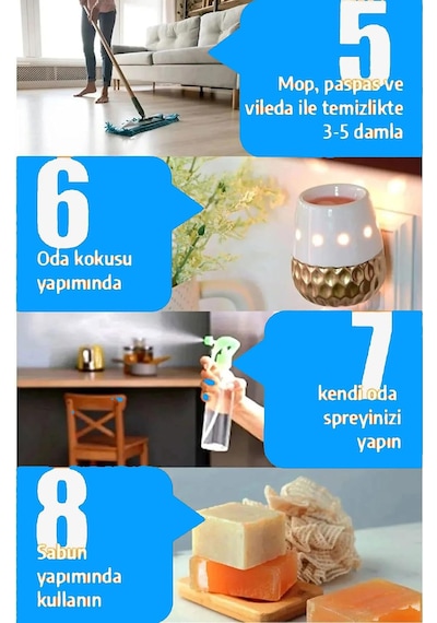Uçucu Buhurdanlık Yağı Difüzör Esansı, Oda Kokusu, Hava Nemlendirici Kokusu, %100 Doğal Yağlar, 4'lü Set Diğer