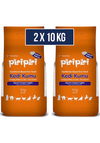 Eczacıbaşı Pisi Pisi Sabun Kokulu İnce Taneli Kedi Kumu 2 x 10 KG