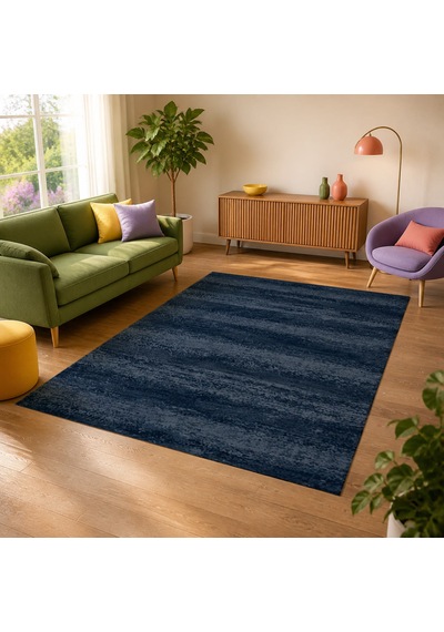 Kartela Halı Aria Halı Kaymaz Taban Makinede Yıkanabilir Halı Lacivert - 60 X 90 Cm
