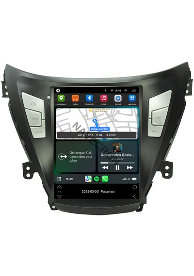 Hyundaı Elantra 2011-13 Tesla Uyumlu Androıd Multimedya Gerçek 2/32 Kablosuz Carplay Geri Görüş Kameralı 10"