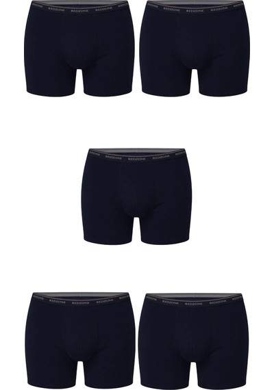 5 Li Paket Erkek Büyük Beden Rahat Kalıp Redzone Likralı Bambu Boxer Lacivert