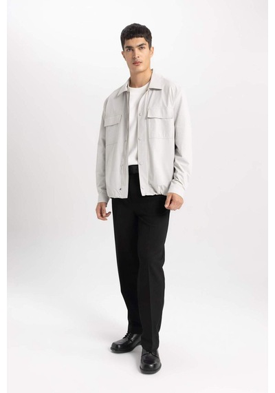 DeFacto Regular Fit Polo Yaka Çıtçıt Kapamalı Cepli Gömlek Ceket - B4515AX24SPGR259 DeFacto Regular Fit Polo Yaka Çıtçıt Kapamalı Cepli Gömlek Ceket - B4515AX24SPGR259